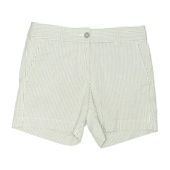 Ann Taylor LOFT Outlet 6" Inseam Seersucker Striped Khaki Stripe Shorts Bottom - Picture 1 of 3
